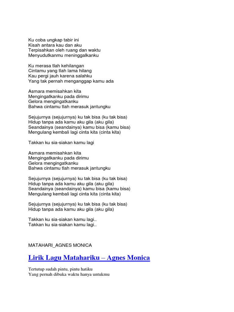 Lirik Lagu Firman Kehilangan