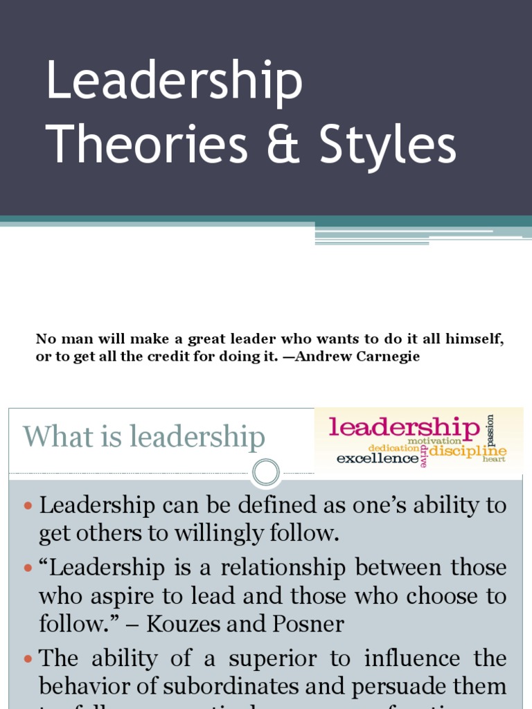 Overview of Leadership Theories and Styles | PDF | Leadership ...
