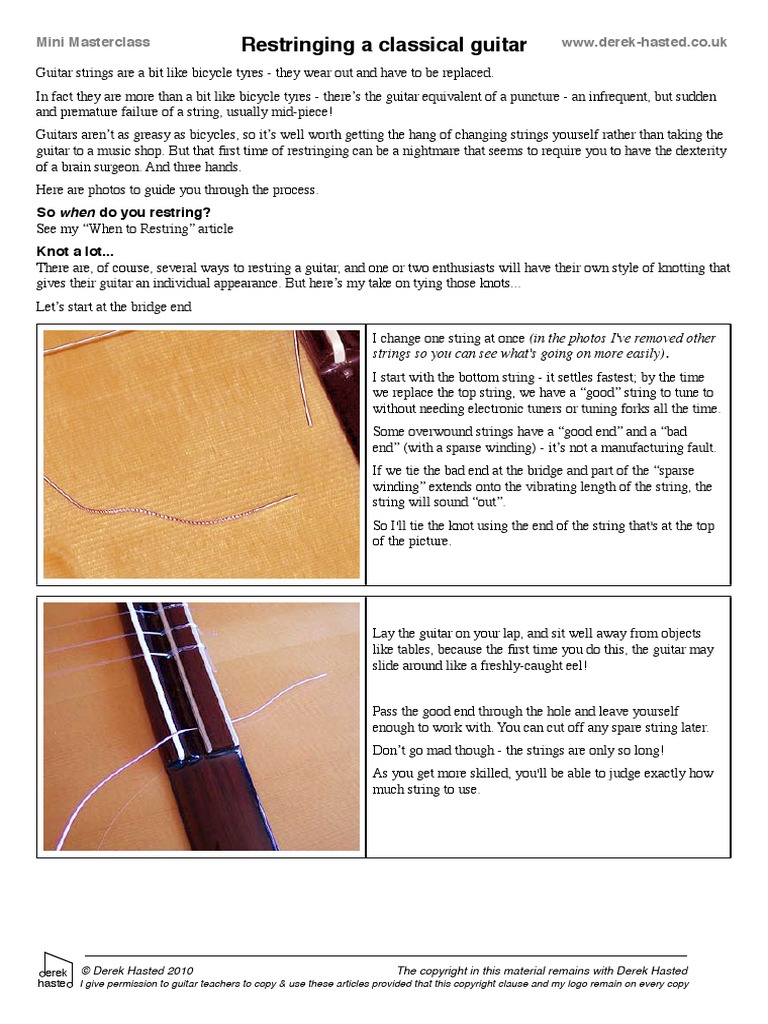 Restring Guitar Guitars Knot Free 30day Trial Scribd