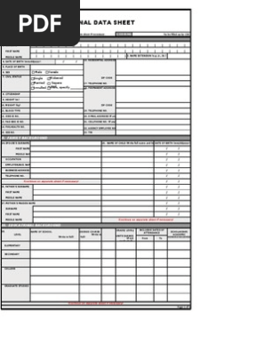 Personal Data Sheet 