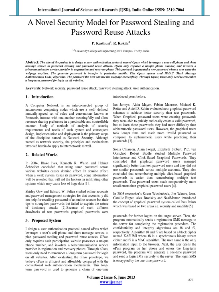 A Novel Security Model For Password Stealing and Password Reuse Attacks ...