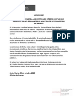 Declaran Infundada La Demanda de Hábeas Corpus Que Presentó Rafael Rey Contra El Ministro de Defensa Pedro Cateriano