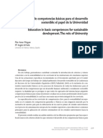 La formación de competencias básicas para el desarrollo sostenible, el papel de la Universidad