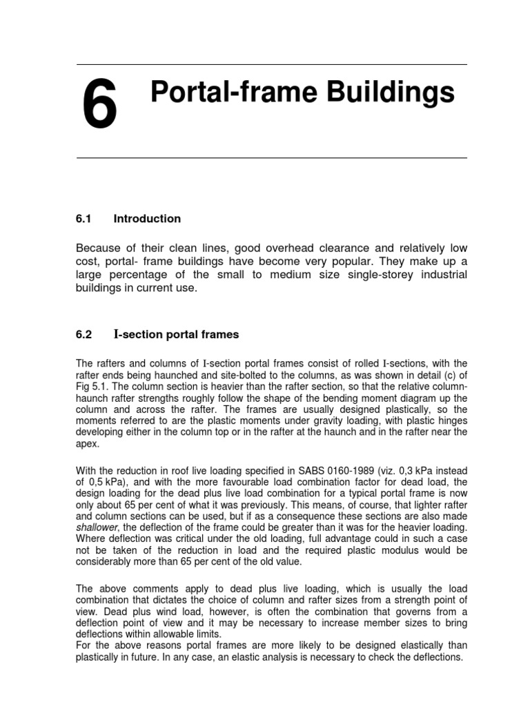 Portal Frame Design and Connections | PDF | Buckling | Column