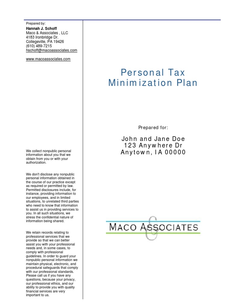 Personal Tax Minimization Strategies | PDF | Alternative Minimum Tax ...