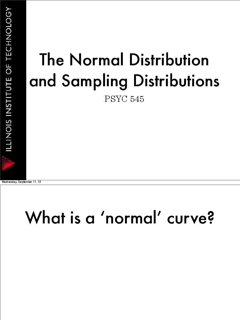 The Normal Distribution and Sampling Distributions: PSYC 545 | PDF ...