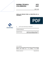 NTC2401. Arcillas Grasas