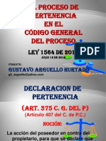 El Proceso de Pertenencia en El Código General Del Proceso