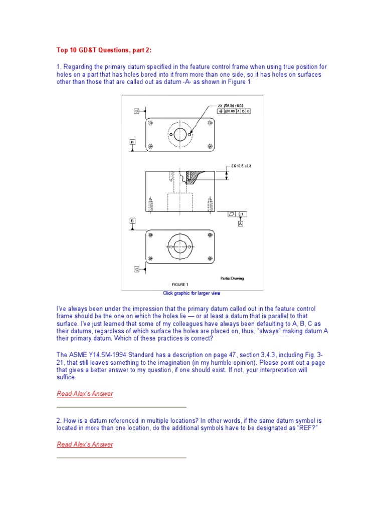 Top 10 GD&T Questions, Part 2:: Read Alex's Answer | PDF | Teaching ...
