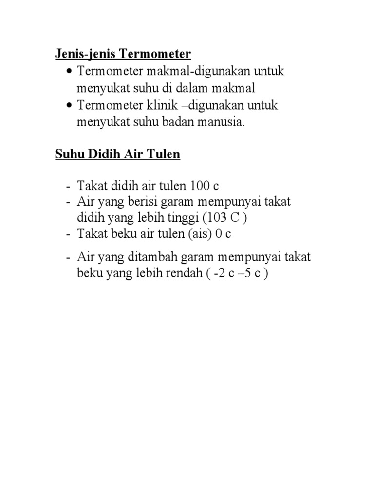 Jenis Termometer | PDF