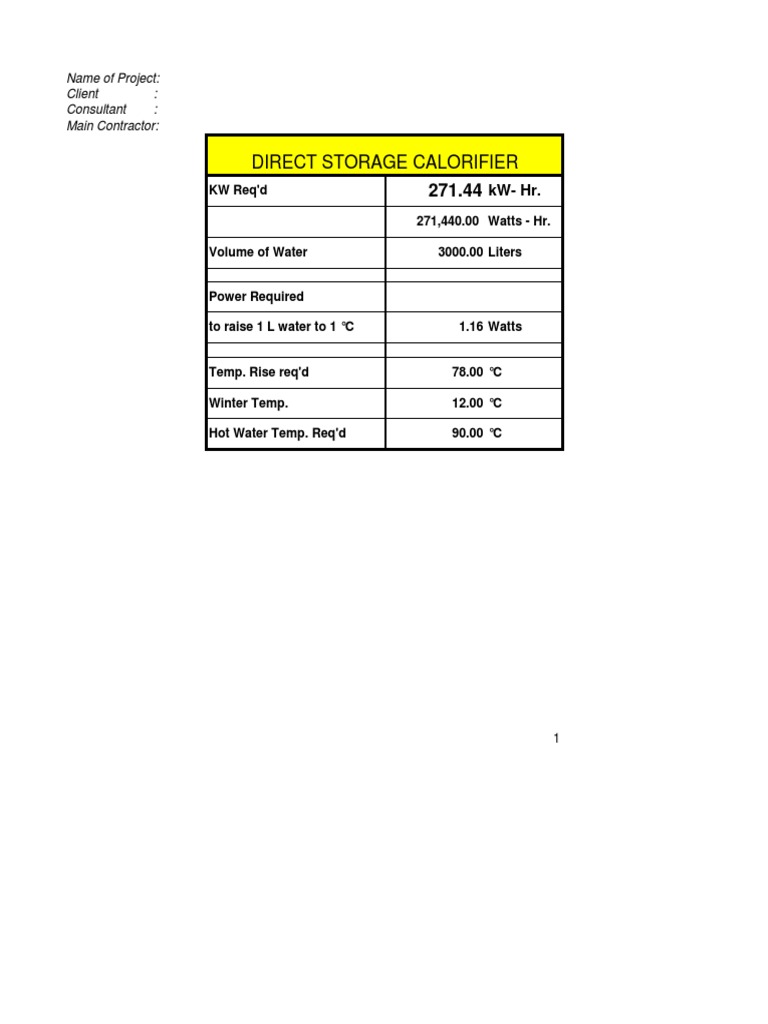 Hot Water Calculator PDF