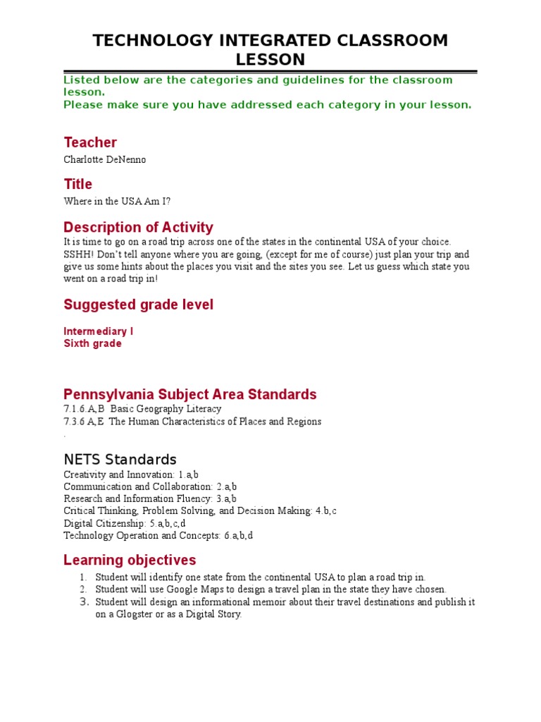 Road Trip Lesson Plan Scrapbooking School Library