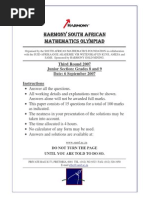 Harmony South African Olympiad 2007