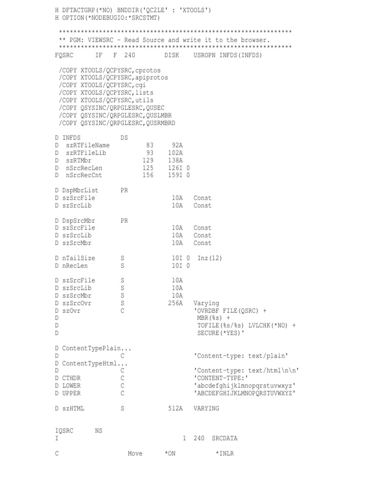 RPG Source Code Viewer Script | PDF | Software Engineering | Web ...