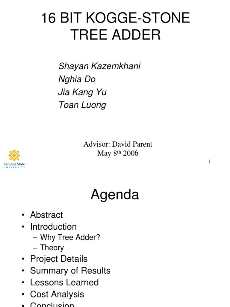 16-Bit Kogge-Stone Tree Adder Design | PDF | Teaching Methods ...
