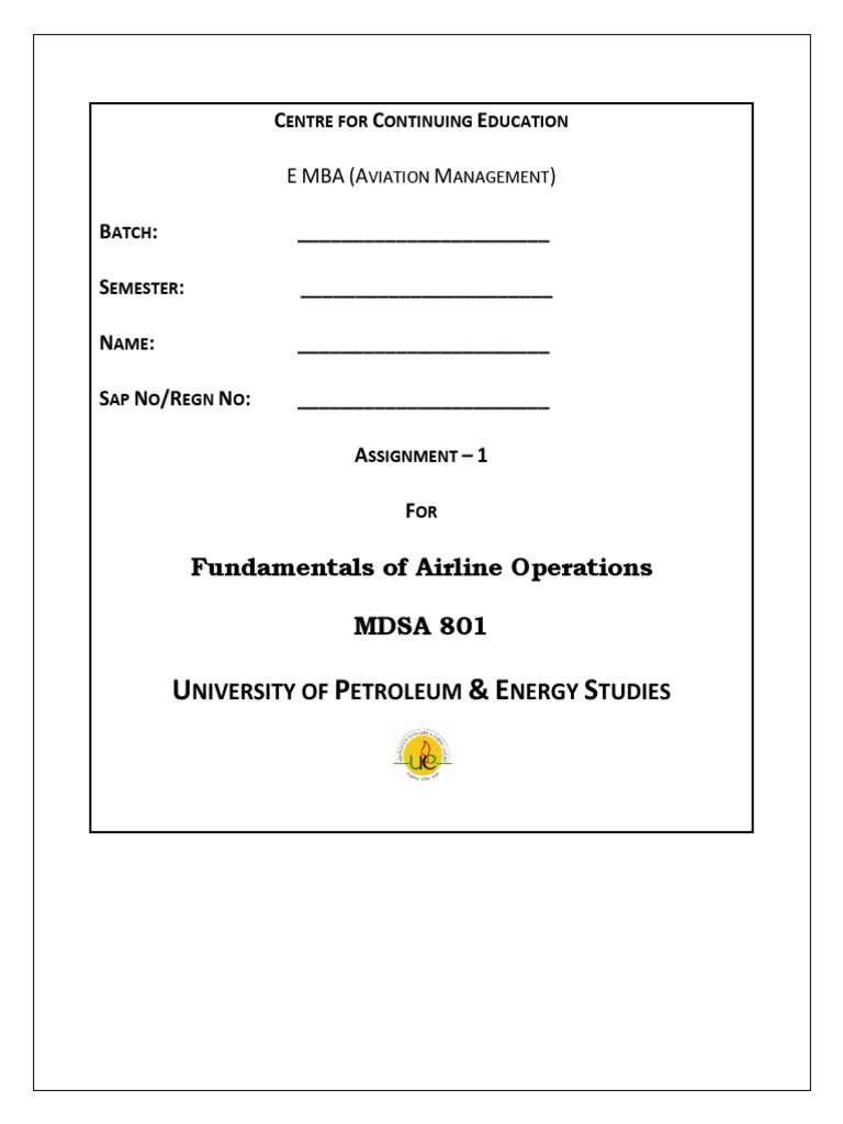 Fundamentals of Airline Operations Assignment | PDF