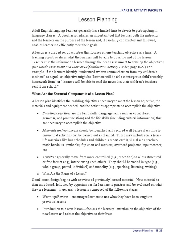 Lesson Planning PDF | PDF | Lesson Plan | Homework
