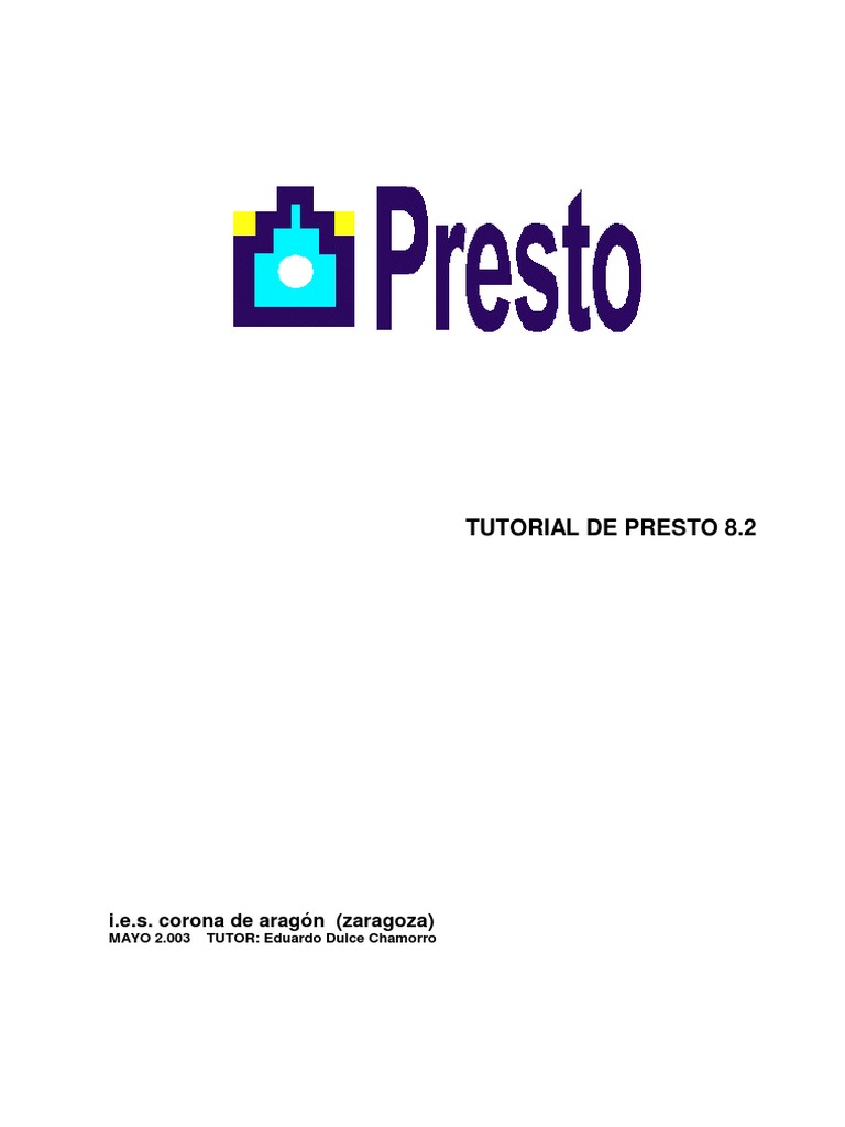 Tutorial de Presto 8.2 por Eduardo Dulce | PDF | Ventana (informática ...
