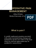 Postoperative Pain Mangement