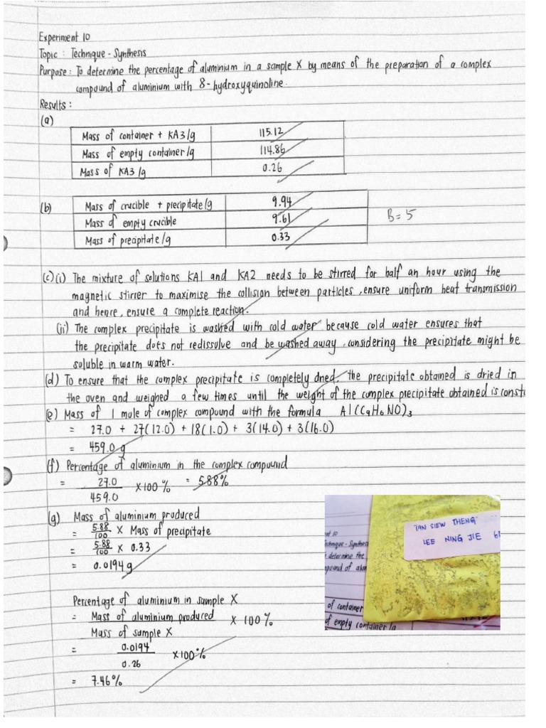Chemistry coursework stpm experiment 9 03 picture