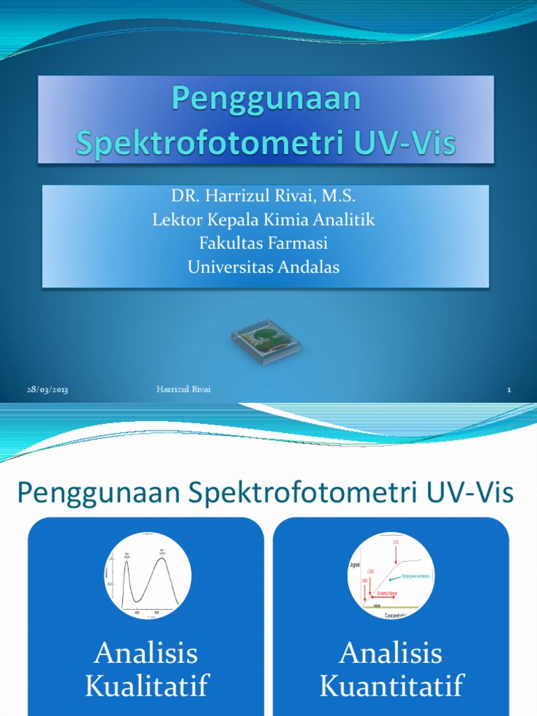 Kuliah 3 Penggunaan Spektrofotometri Uv Vis