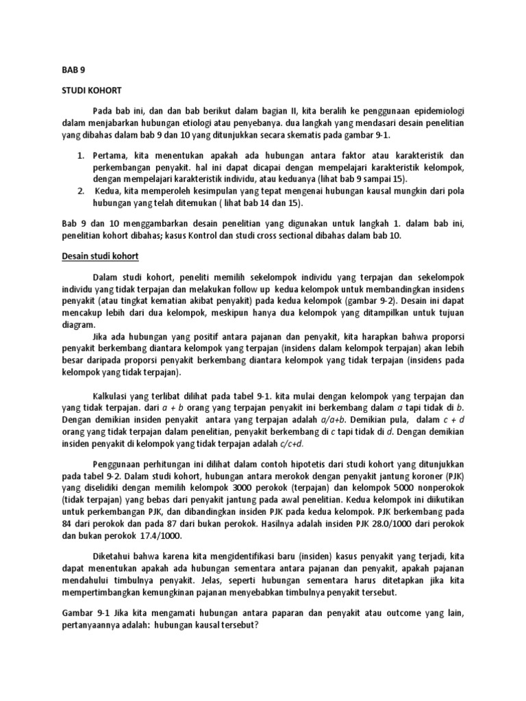 Tugas Terjemahan Studi Kohort