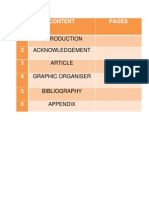 Content Pages: Acknowledgement Article Graphic Organiser Bibliography Appendix