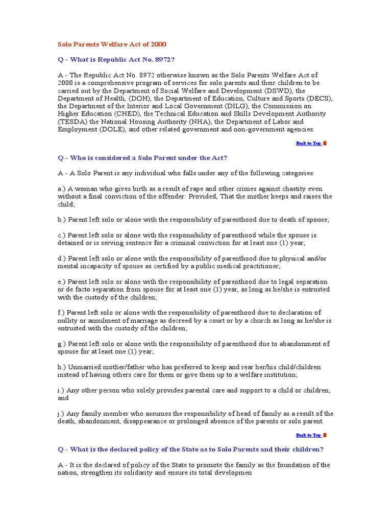 Affidavit Solo Parent  Affidavit  Parenting