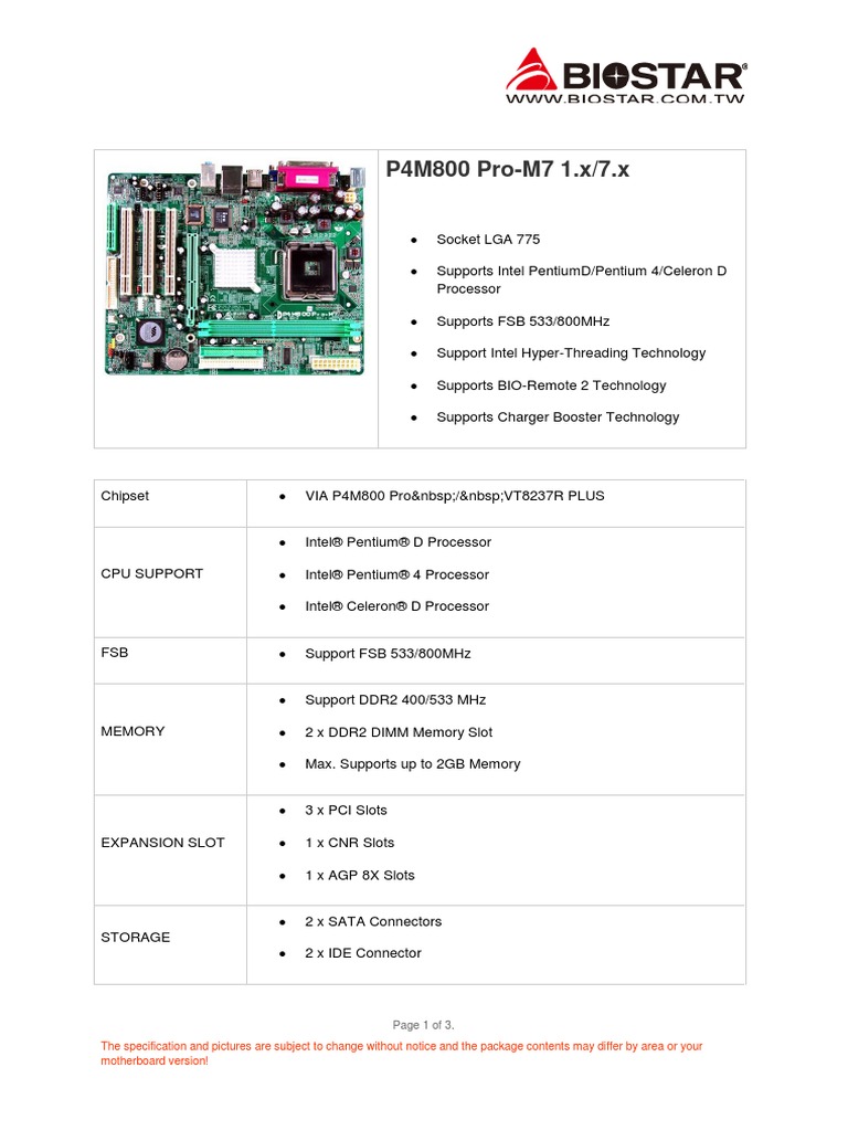 P4M800 Pro-M7 - 20130915 | PDF | Computers