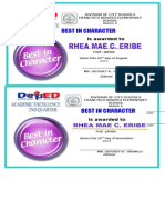 Best in Character Certficates