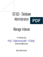 CS 522 - Database Administration Manage Indexes: Dr. Dongming Liang (Dongming - Liang@svuca - Edu)