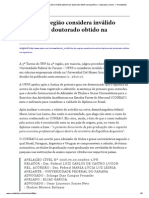 TRF da 4ª região considera inválido diploma de doutorado obtido na Argentina — www.pdsc.com