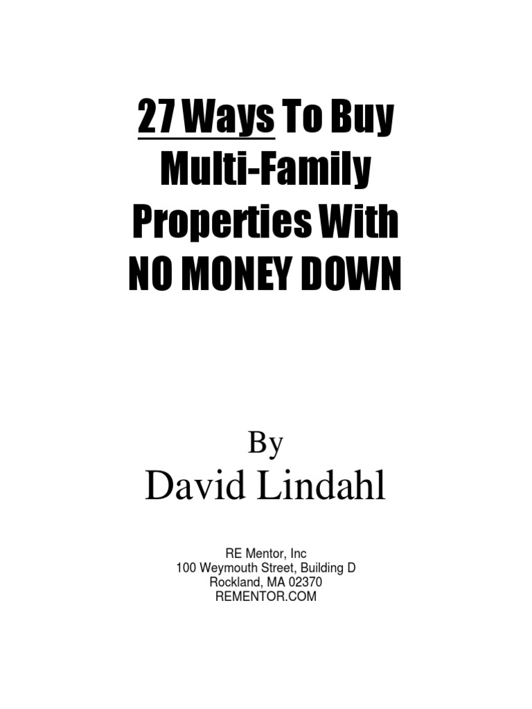 27 Waysto Buy Real Estate With No Money Down PDF Mortgage Loan Loans