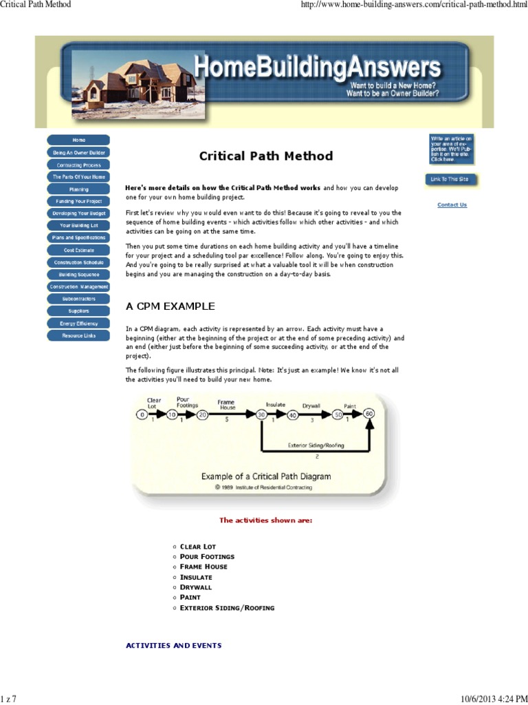 Critical Path Method for Home Building | PDF | Wall | Hvac