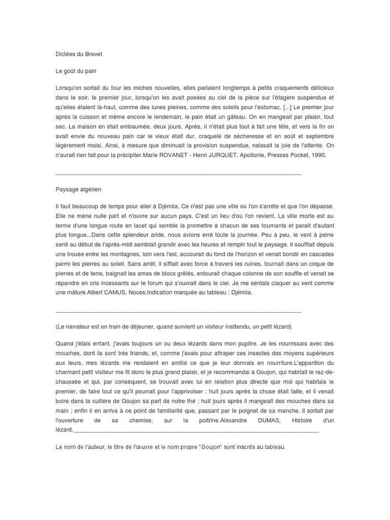 Dictée Brevet 1995 Dictee | PDF | Dopage (sport) | Bonheur