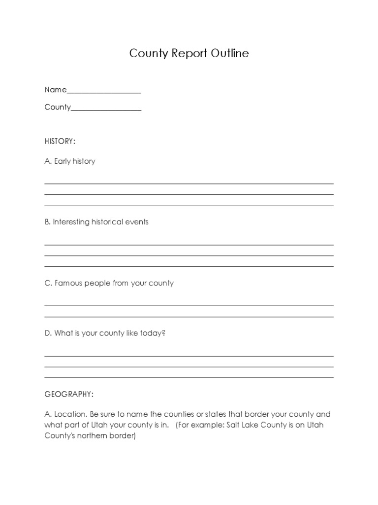 County Report Outline | PDF