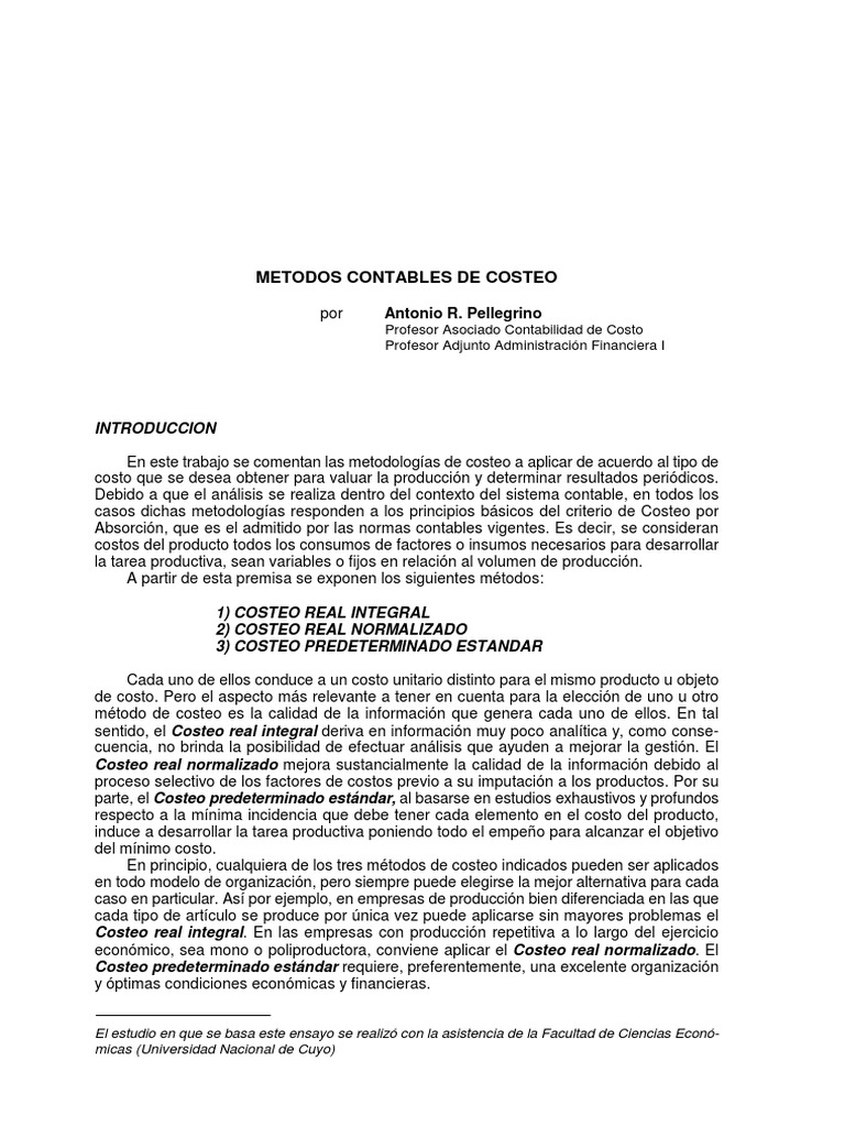 Métodos de Costeo en Contabilidad | PDF | Costo | Contabilidad