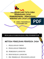 Prosedur Dan Tata Cara Pengadaan Jasa Pemborongan, Pemasokan Barang Dan Jasa Lainnya