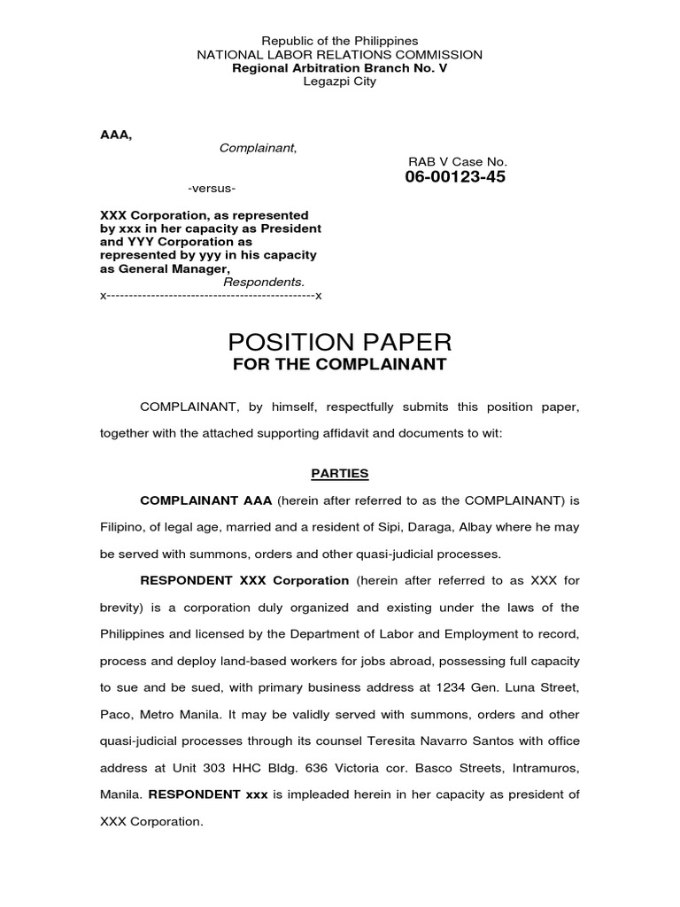 custom position papers