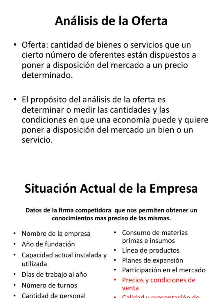 Análisis de la Oferta.ppt Oferta (economía) Mercado (economía)