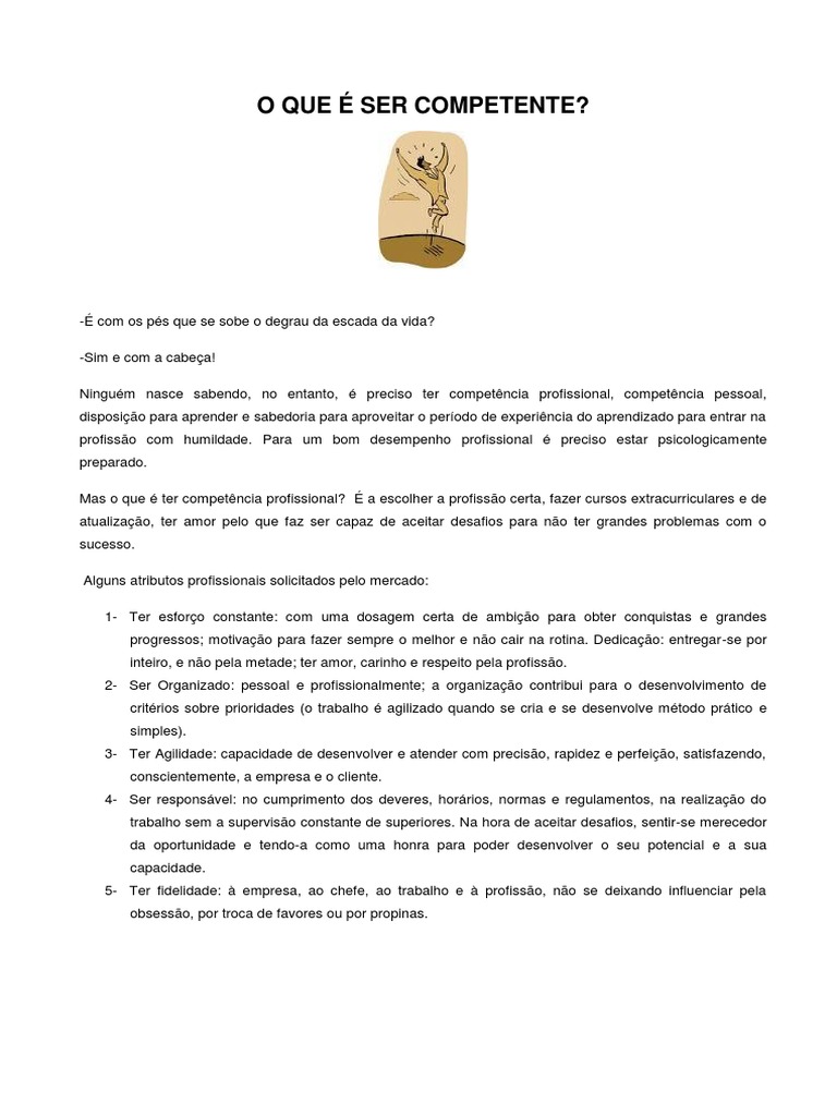 2-O Que É Ser Competente | PDF | Percepção | Aprendizado