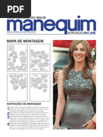 609 Moda Molde Bordado Vestido Festa