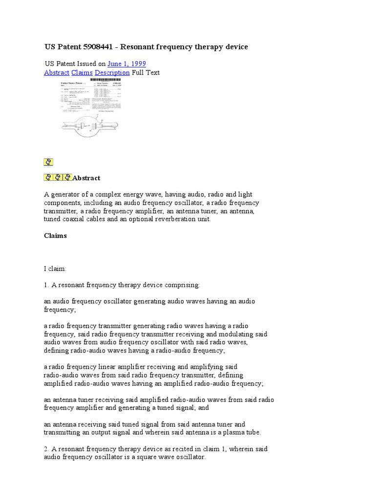 Resonant Frequency Therapy Device Rife Radio Antenna (Radio)