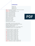 Keyboard Shortcuts Key