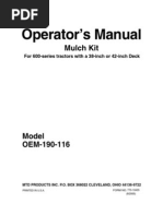 MTD Mulch Kit Operators Manual Model OEM-190-116