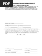 Limiting Reactant & Percent Yield Combination Problems