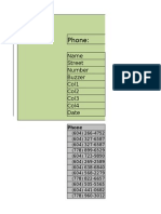 Phone:: Name Street Number Buzzer Col1 Col2 Col3 Col4 Date