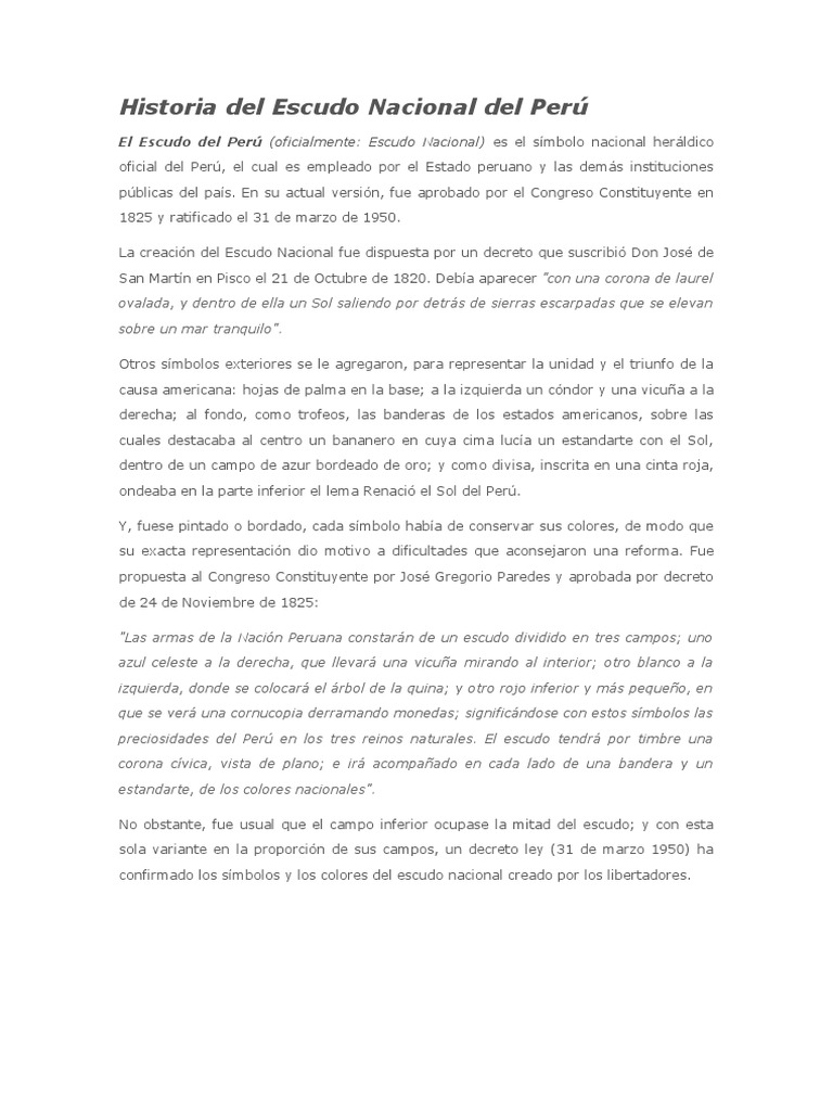 Evolución del Escudo Nacional del Perú | PDF | Historia