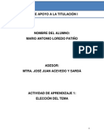 Actividad de Aprendizaje 1 (Eleccion Del Tema)