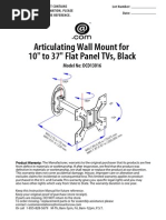 Download User Instructions for DCD13016 Articulating Wall Mount for 10 in to 37 in Flat Panel TVs by andybogart SN173991859 doc pdf